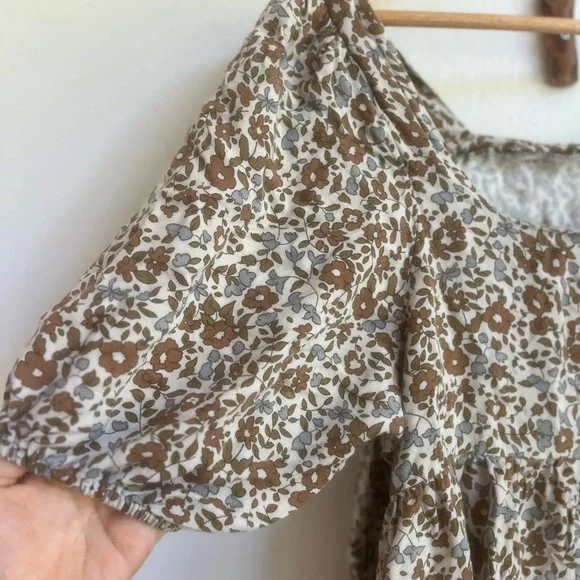 Rylee + Cru Brown and Cream Floral Midi Dress - Picture 2 of 4